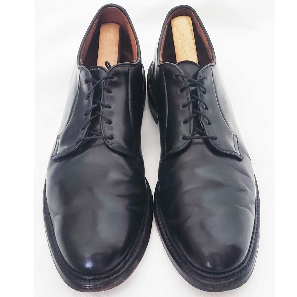 Allen Edmonds Mens Black Leeds Shell Cordovan Derby Dress Shoe 11.5 B